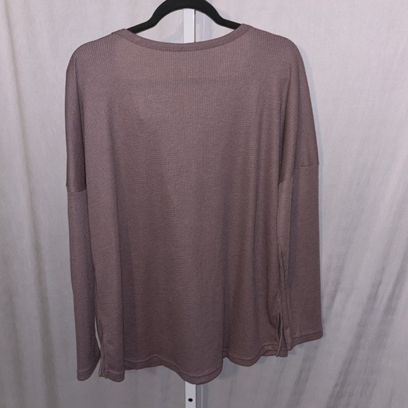 Mauve Thermal Look Long Sleeve Pullover XXL - Picture 5 of 9